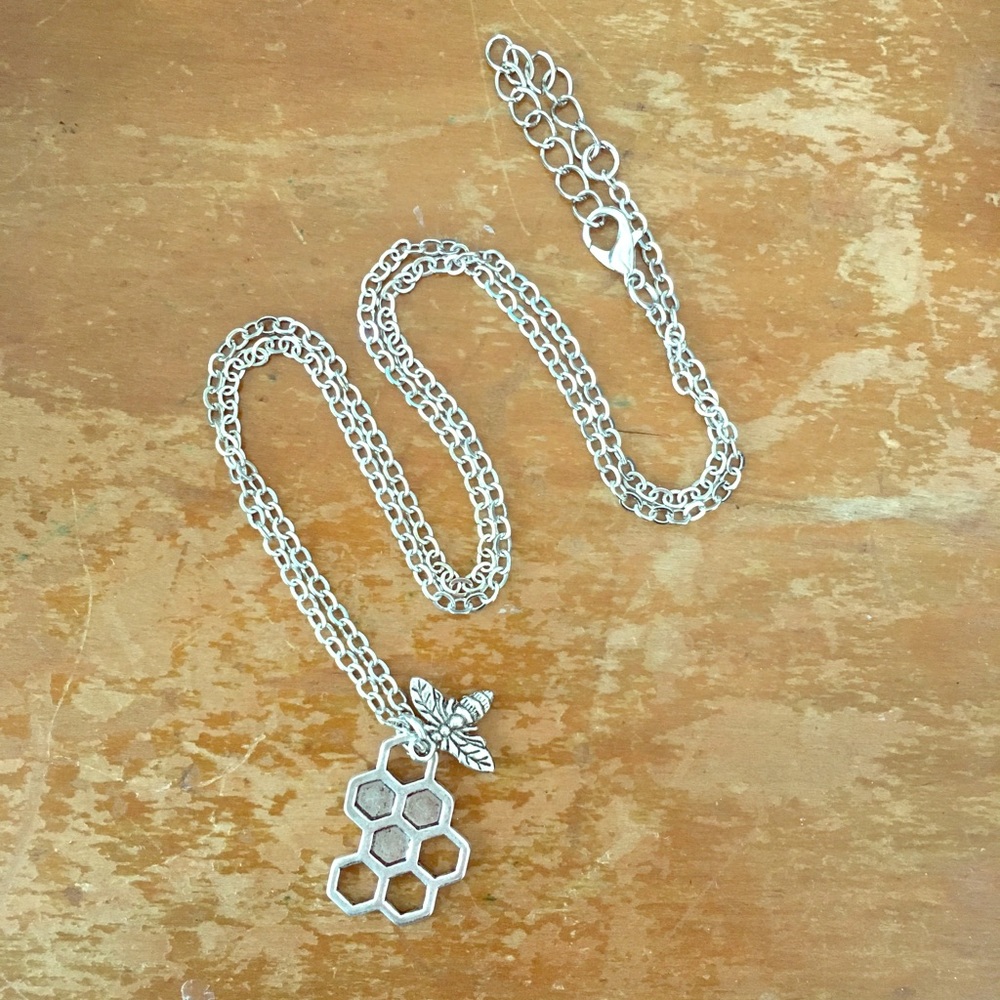 Bee and Honeycomb Necklace